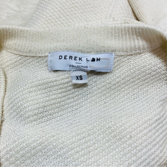 Derek Lam Collective Asymmetrical White V-Neck Sweater Sz-XSmall - Picture 5 of 6